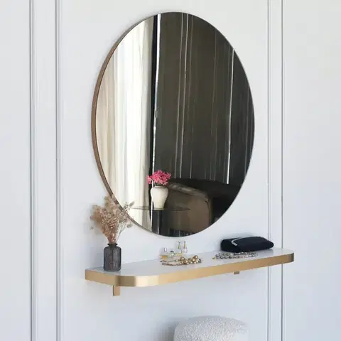 Okrúhle nástenné zrkadlo Zlaté 90 cm zlaté