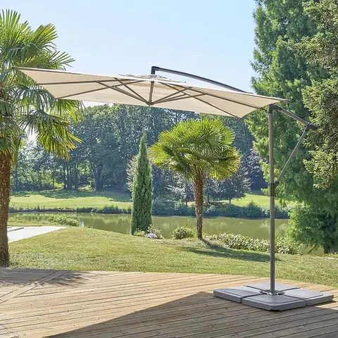 DEOKORK Slnečník výkyvný SULLA 2,5 x 2,5 m (rôzne farby) červená