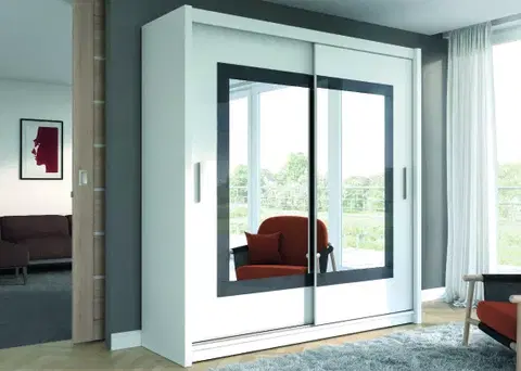 RESTON 203 šatníková skriňa biela 203cm