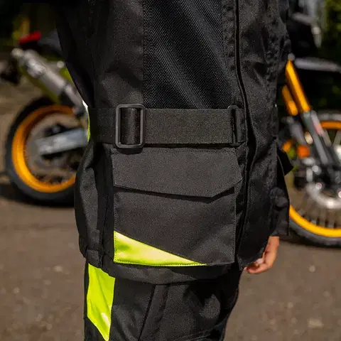 Detská rastúca letné moto bunda W-TEC Pinapoco Farba čierna-fluo, Veľkosť S/M