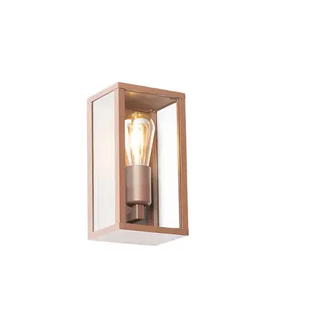 Priemyselná nástenná lampa hrdzavohnedá 26 cm IP44 - Charlois