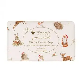 Mydlo vianočné "Winter Berries" Wrendale Designs – zimné bobule, borovica, vanilka