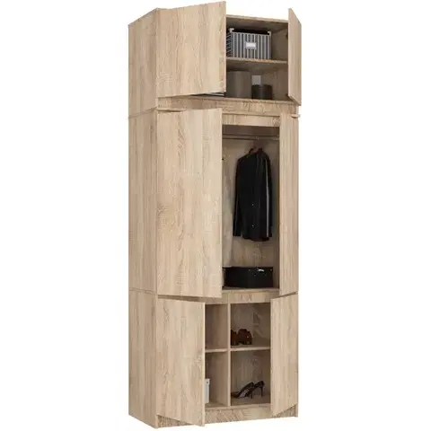 Šatníková skriňa s nadstavcom Star 02 90 cm dub Sonoma