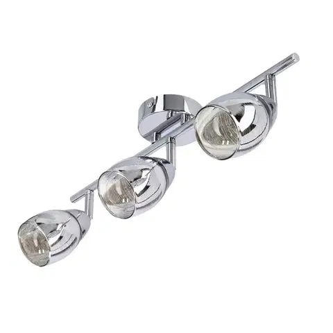 Stropná lampa Virginia s chrómovým pásikom, zrkadlové tienidlo e14
