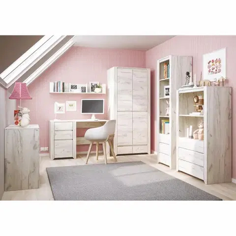 KONDELA Angel Typ 80 3S pc stolík biela / craft