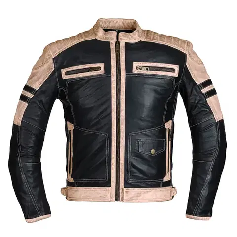 W-TEC Esbiker čierna s béžovými pruhmi - M