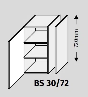 ArtExt Double system BS 30/72 ku kuchynským linkám Farba korpusu: Dub artisan
