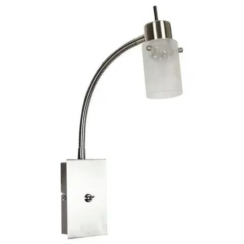 Nástenná lampa, nástenné svietidlo, lampa na rameno, 1X40W, G9, matný nikel, ĽADOVÉ KRÁĽOVSTVO