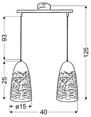 Stropná závesná lampa 2xE27 biela SABRIN