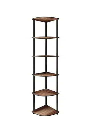 Knižnica Bookcase 6 Corner - Walnut