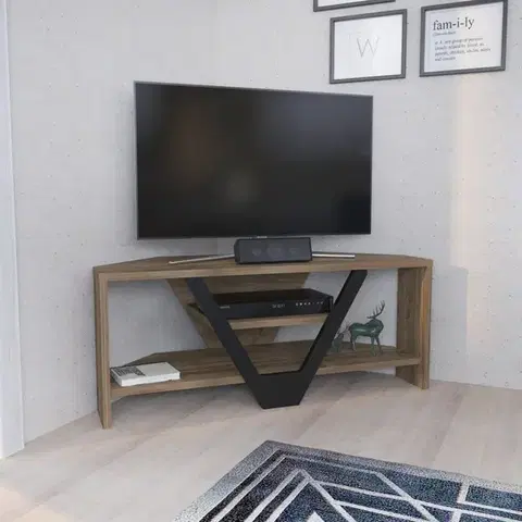 TV stolík Karin - Walnut, Black
