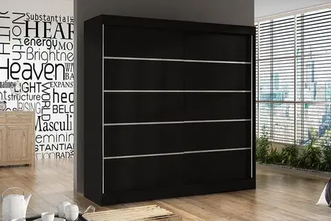 Šatníková skriňa BASTIAN 4 čierna