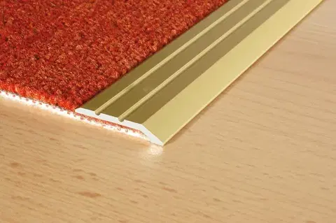 Prechodový ukončovací profil pre krytiny do 3 mm (samolepiaci) Šampaň E02