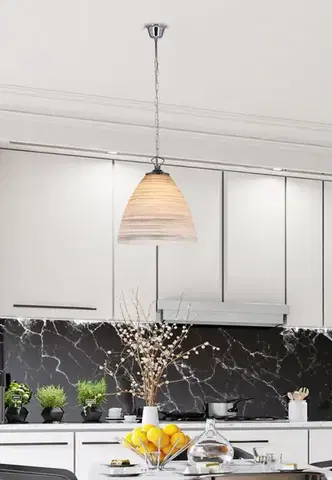 tienidlo na závesnú lampu Scordia chróm, biele a strieborné