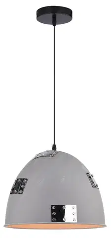 Závesná stropná lampa 1X60W E27 sivá + chróm PATCH