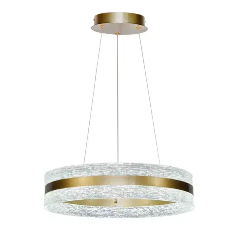 CASTILLO 60 lampa wisząca złoty 35W LED 3000, 4500, 6500K kryształki bezbarwne