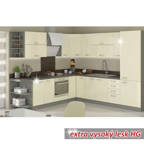 KONDELA Prado 80 ZL 2F BB drezová kuchynská skrinka krémová