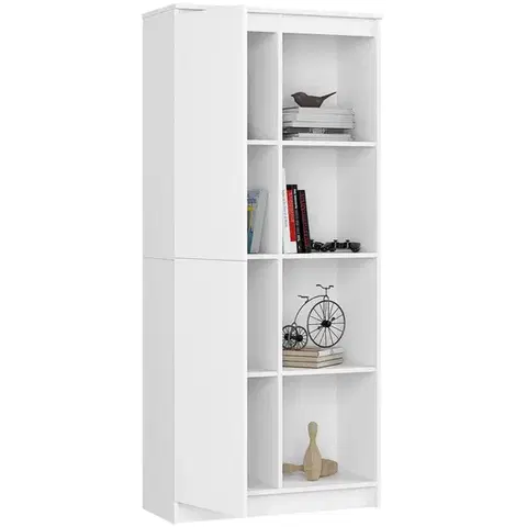 Regál Rexa 80 cm 1 skrinka a 4 police biely