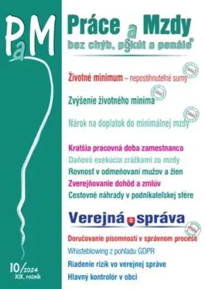 Práce a Mzdy 10 2024 - Životné minimum – nepostihnuteľné sumy