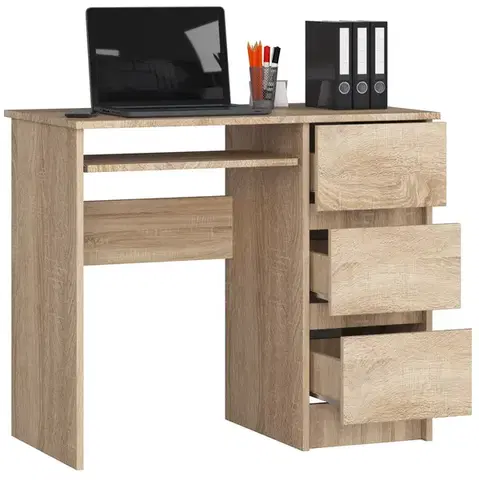 Písací stôl A-6 90 cm dub sonoma pravý
