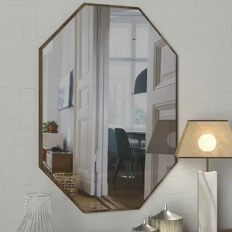 Dekoratívne nástenné zrkadlo Lost 70x45 cm orech