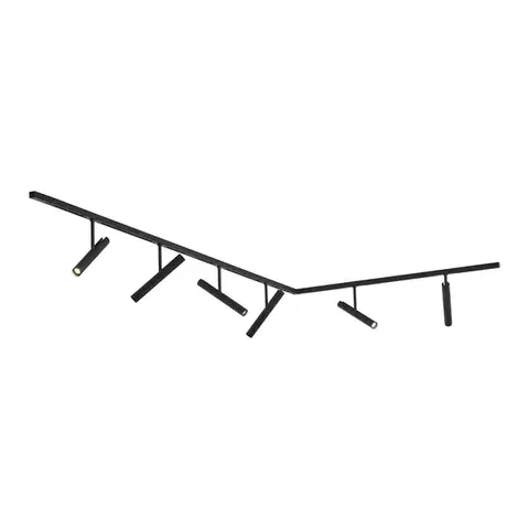 Moderný koľajnicový systém čierny so 6 bodovými svetlami čierny 1-fázový - Slimline Avery