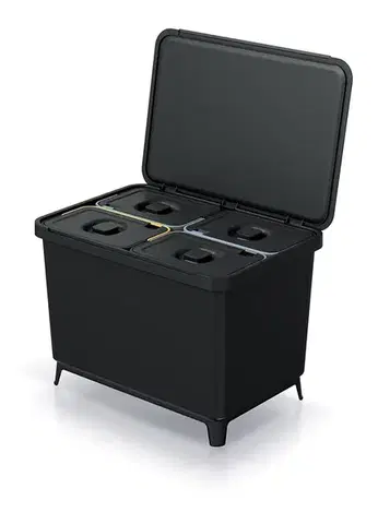 Odpadkový kôš SYSTEMO 4x10 L čierny