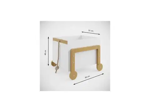 Detský úložný box Victor 60 cm biely