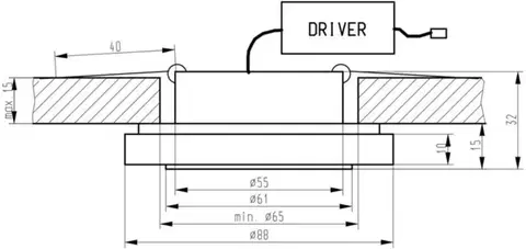 LED stropné svietidlo 1W 230V okrúhle matné sklo SS-30
