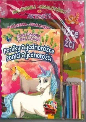 Komplet Poníky (2 maľovanky+2 aktivity zošity + farebné ceruzky)