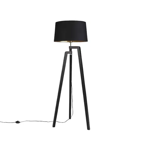 Inteligentná stojaca lampa s tienidlom čierna so zlatom 50 cm vrátane WiFi A60 - Puros