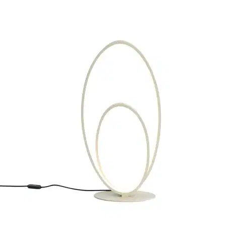 Dizajnová stolná lampa béžová vrátane LED 3-stupňové stmievanie - Boomerang