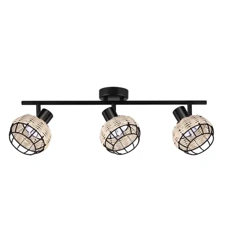 Juicy lampa sufitowa listwa czarny 3x40W E14 klosz czarny