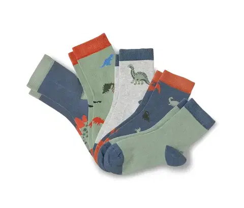 Detské ponožky, 5 párov, dinosaurus