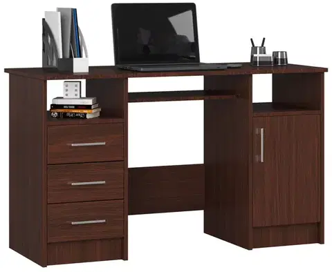 Voľne stojaci písací stôl Ana 124 cm wenge