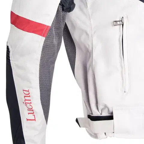 Dámska letná moto bunda W-TEC Lucina Farba šedá-krémovo biela, Veľkosť XS