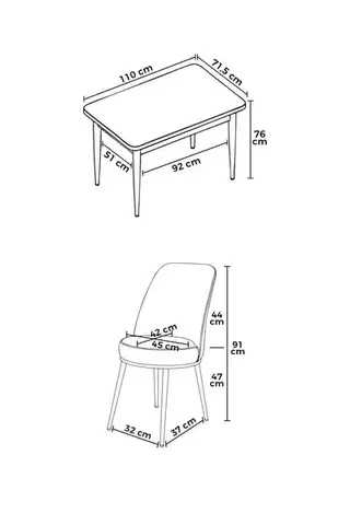 Dining Table & Chairs Set (5 Pieces) Nil - White, Brown