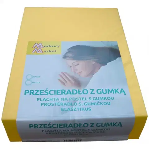 Plachta na posteľ Jersey 90x200  žltá 5102