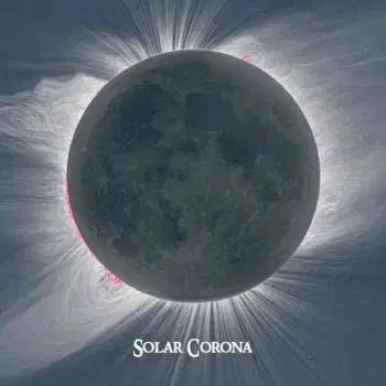 (D) 3D pohľadnica štvorec Solar Corona