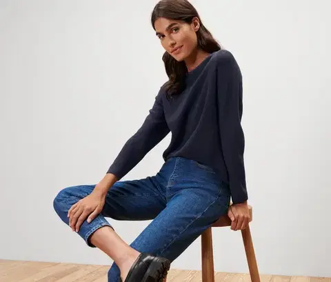 Pletený pulóver, tmavomodrý