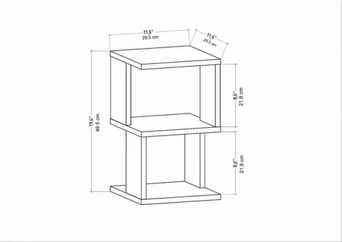 Nočný stolík Carter - Anthracite, Oak