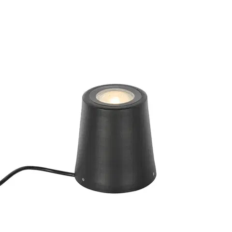 Moderné záhradné bodové svetlo čierne okrúhle IP65 - Lennard