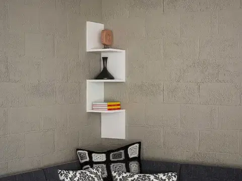 CORY rohový regál, biely