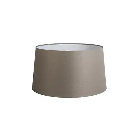 Ľanové tienidlo na lampu sivohnedé 45 cm