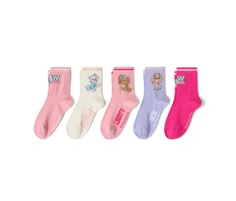 Detské ponožky, 5 párov »Paw Patrol«, ružové