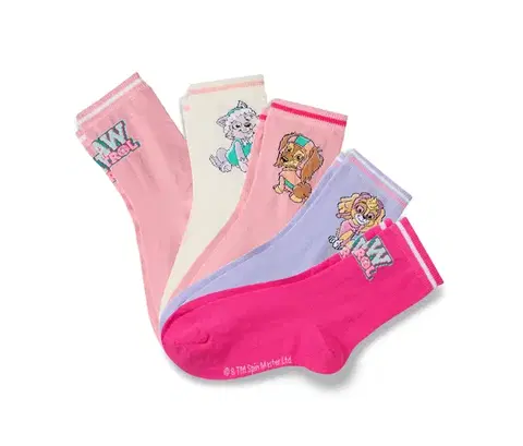 Detské ponožky, 5 párov »Paw Patrol«, ružové