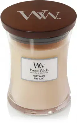 WoodWick sviečka stredná White Honey