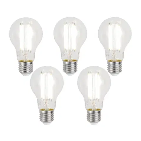 Sada 5 inteligentných stmievateľných LED žiaroviek E27 A60 číra 7W 806 lm 2700-6500K Zigbee