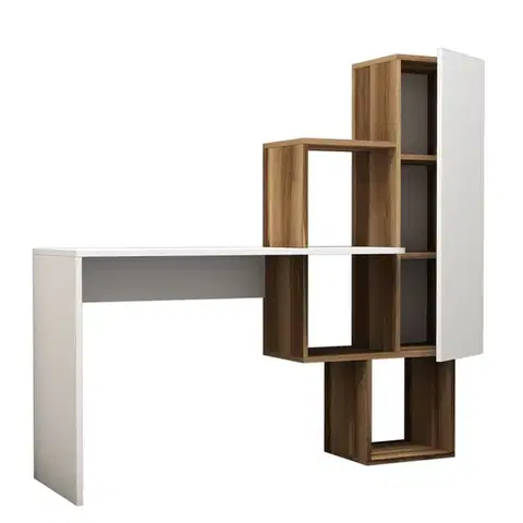 Písací stôl Açelya - Walnut, White