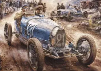 (B) 3D pohľadnica Bugatti 1928